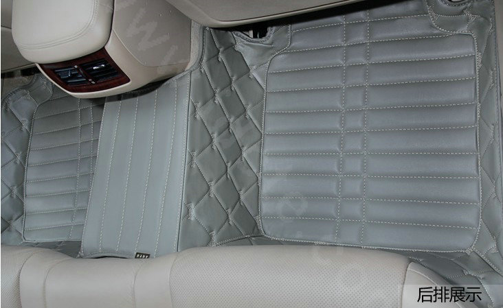 PU Leather Q003 Custom Automobile Carpet Car Floor Mats Set For VW Volkswagen Passat 5pcs Sets - Grey