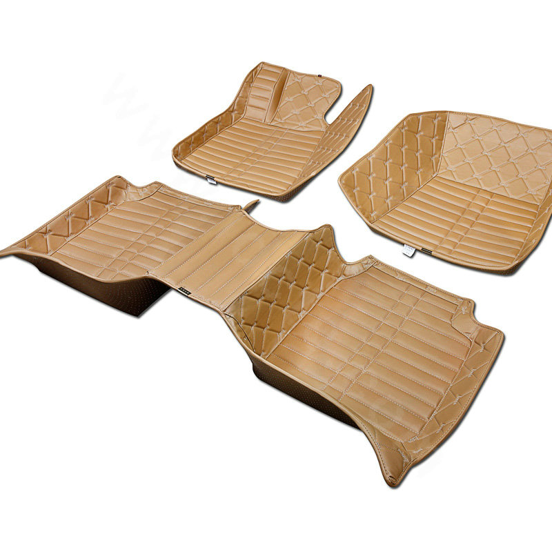 PU Leather Q003 Custom Automobile Carpet Car Floor Mats Set For VW Volkswagen Passat 5pcs Sets - Yellow