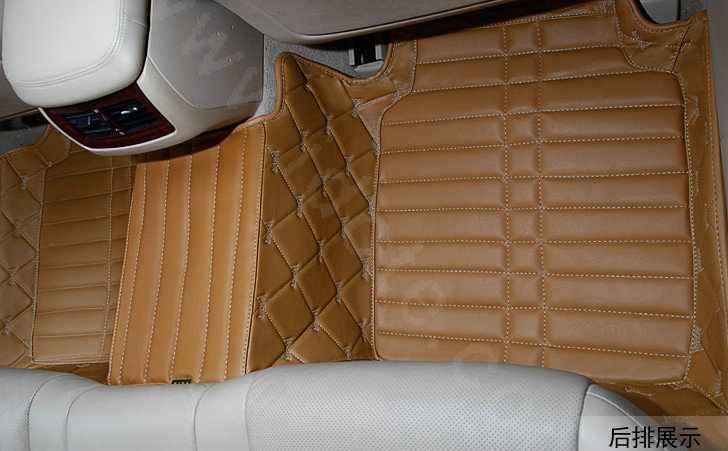 PU Leather Q003 Custom Automobile Carpet Car Floor Mats Set For VW Volkswagen Passat 5pcs Sets - Yellow