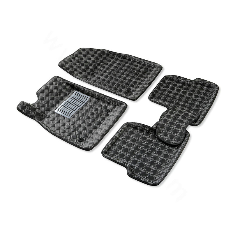 PU Leather Q004 Custom Automobile Carpet Car Floor Mats Set For VW Volkswagen Passat 5pcs Sets - Black