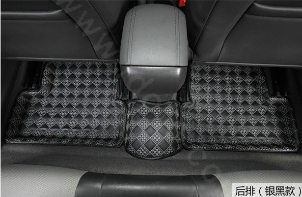 PU Leather Q004 Custom Automobile Carpet Car Floor Mats Set For VW Volkswagen Passat 5pcs Sets - Black