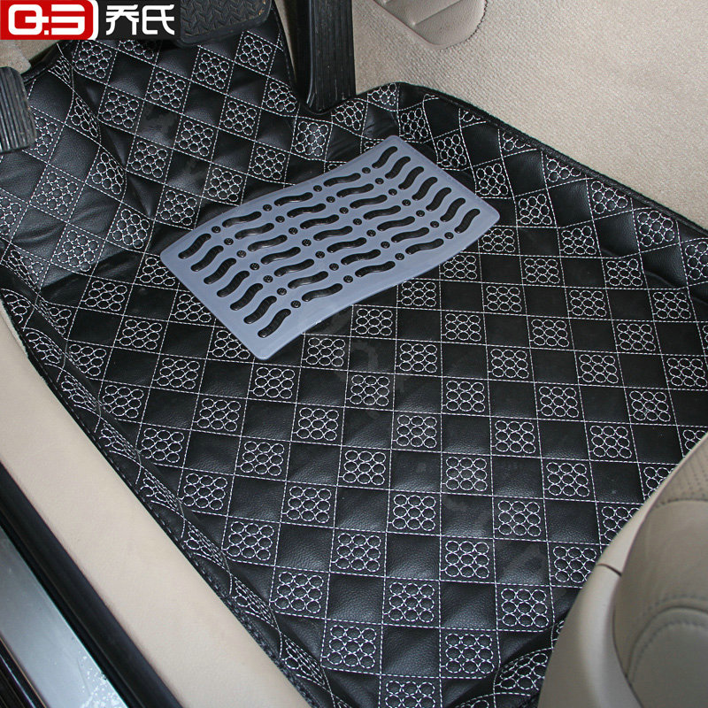 PU Leather Q004 Custom Automobile Carpet Car Floor Mats Set For VW Volkswagen Passat 5pcs Sets - Black