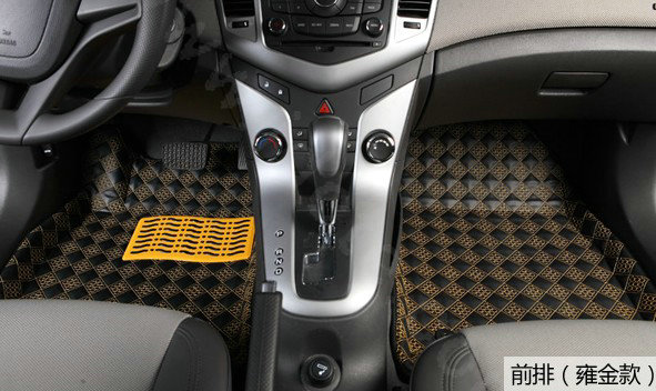 PU Leather Q004 Custom Automobile Carpet Car Floor Mats Set For VW Volkswagen Passat 5pcs Sets - Gold