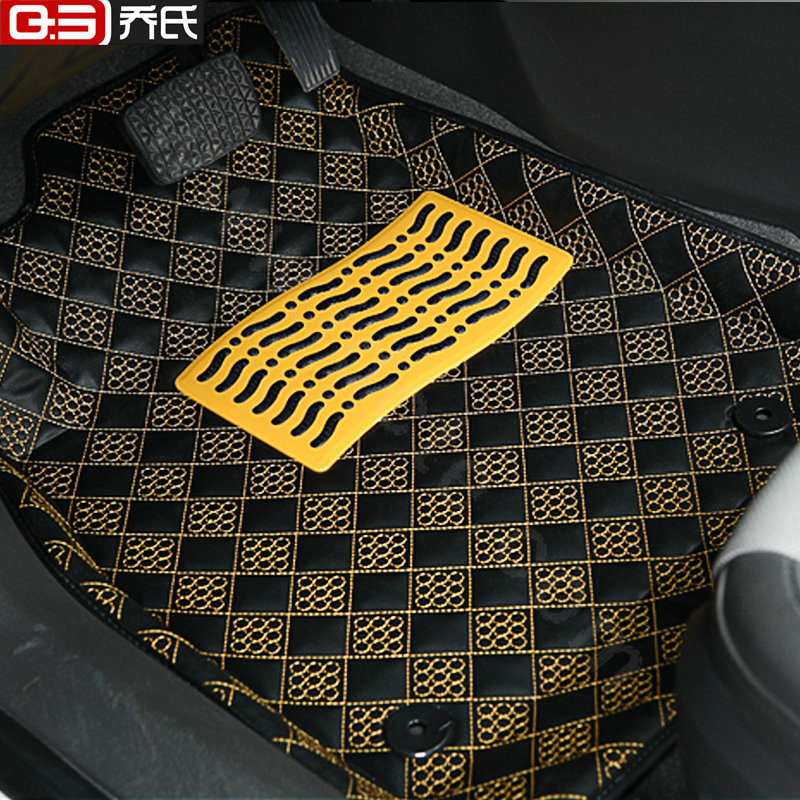 PU Leather Q004 Custom Automobile Carpet Car Floor Mats Set For VW Volkswagen Passat 5pcs Sets - Gold