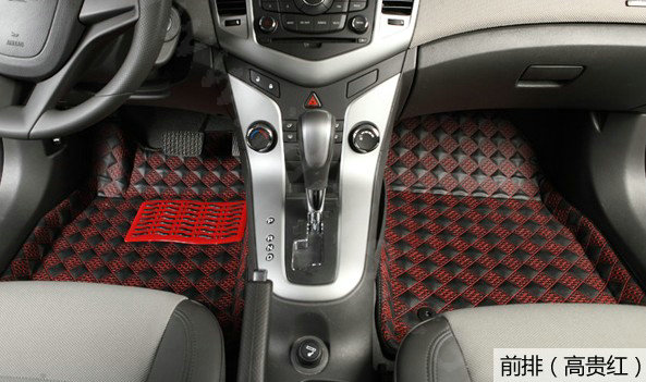 PU Leather Q004 Custom Automobile Carpet Car Floor Mats Set For VW Volkswagen Passat 5pcs Sets - Red