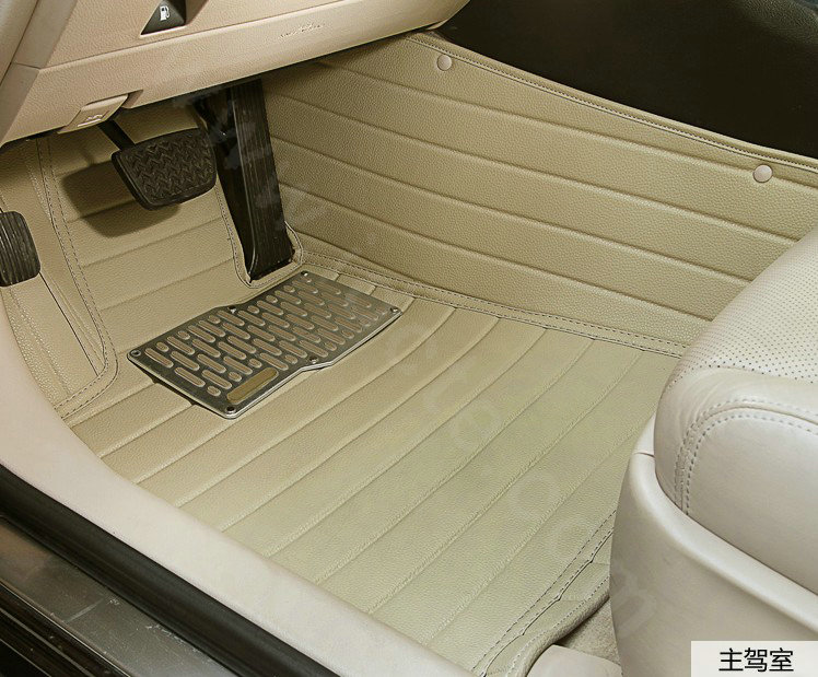 PU Leather Q005 Custom Automobile Carpet Car Floor Mats Set For VW Volkswagen Passat 5pcs Sets - Beige