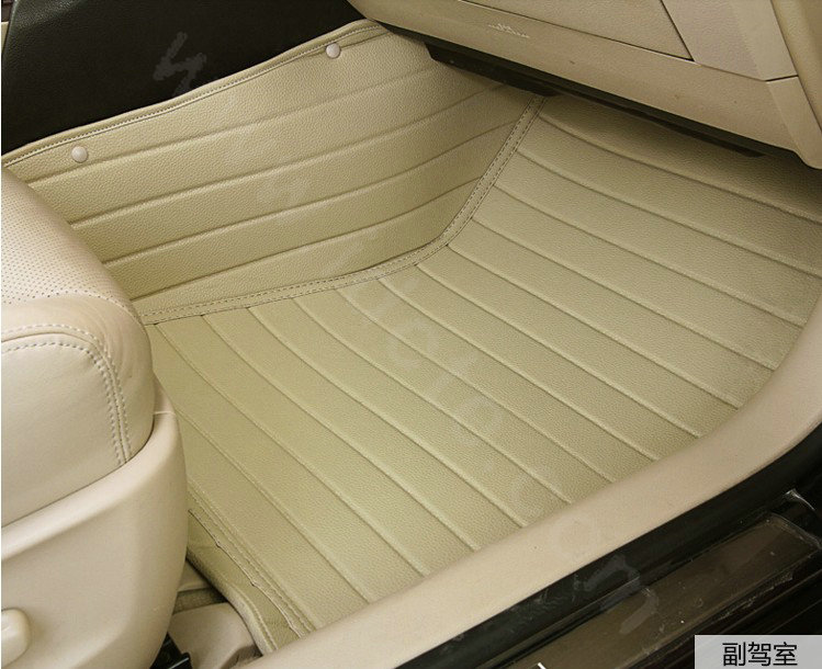 PU Leather Q005 Custom Automobile Carpet Car Floor Mats Set For VW Volkswagen Passat 5pcs Sets - Beige