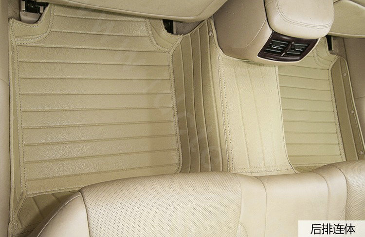 PU Leather Q005 Custom Automobile Carpet Car Floor Mats Set For VW Volkswagen Passat 5pcs Sets - Beige