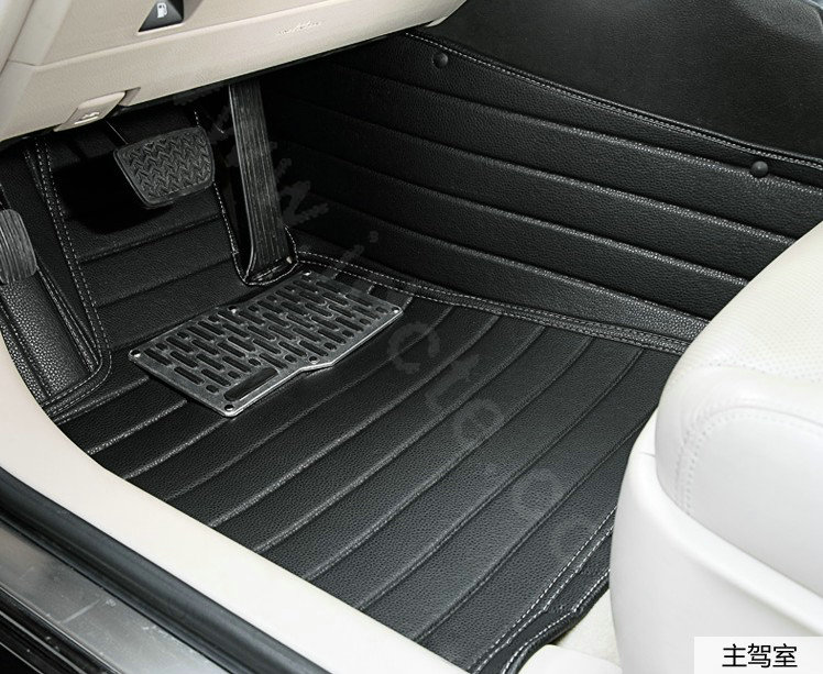 PU Leather Q005 Custom Automobile Carpet Car Floor Mats Set For VW Volkswagen Passat 5pcs Sets - Black