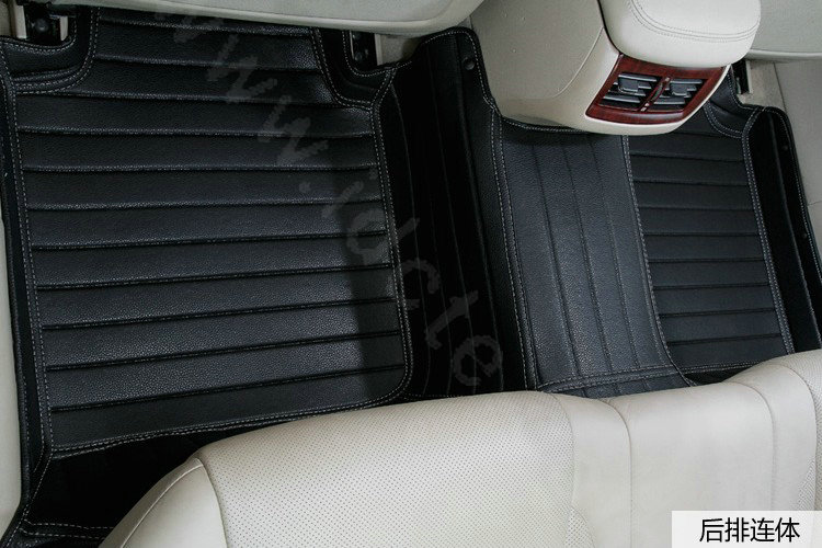 PU Leather Q005 Custom Automobile Carpet Car Floor Mats Set For VW Volkswagen Passat 5pcs Sets - Black