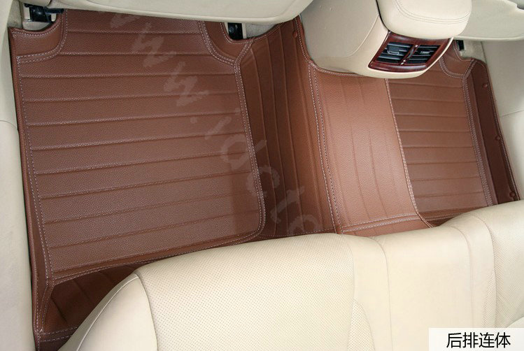 PU Leather Q005 Custom Automobile Carpet Car Floor Mats Set For VW Volkswagen Passat 5pcs Sets - Brown