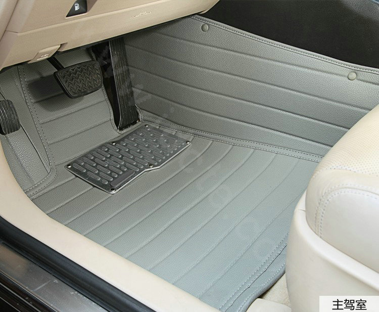 PU Leather Q005 Custom Automobile Carpet Car Floor Mats Set For VW Volkswagen Passat 5pcs Sets - Grey