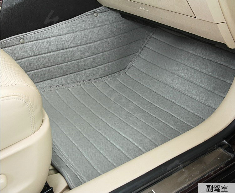 PU Leather Q005 Custom Automobile Carpet Car Floor Mats Set For VW Volkswagen Passat 5pcs Sets - Grey