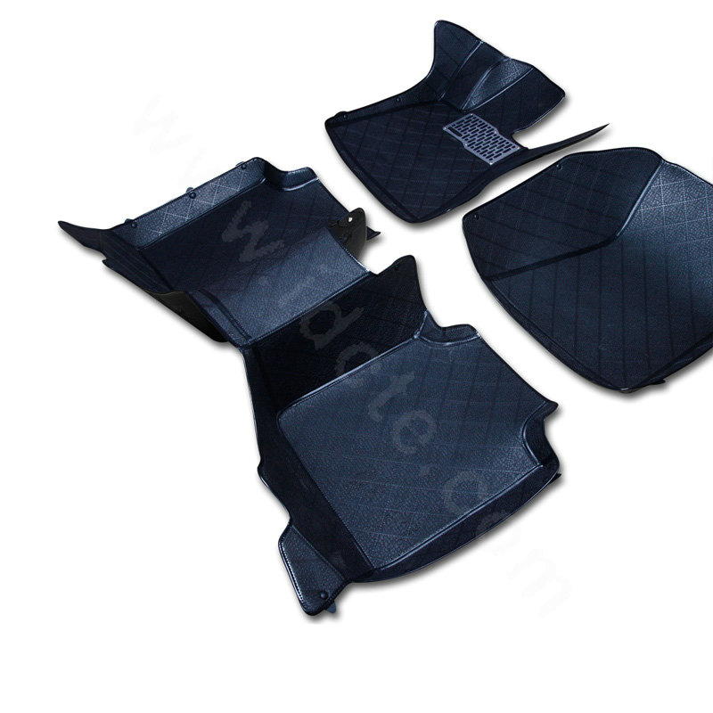 PU XPE Custom Automobile Carpet Car Floor Mats Set For VW Volkswagen Passat 5pcs Sets - Black