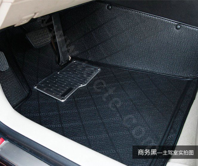 PU XPE Custom Automobile Carpet Car Floor Mats Set For VW Volkswagen Passat 5pcs Sets - Black