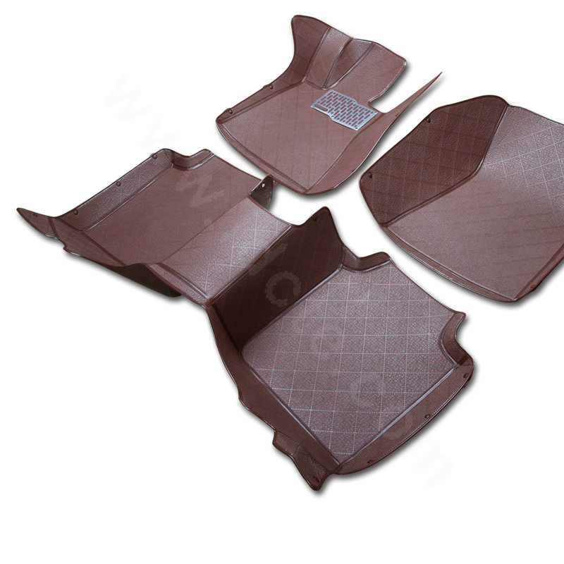 PU XPE Custom Automobile Carpet Car Floor Mats Set For VW Volkswagen Passat 5pcs Sets - Brown