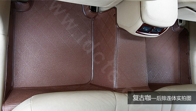 PU XPE Custom Automobile Carpet Car Floor Mats Set For VW Volkswagen Passat 5pcs Sets - Brown