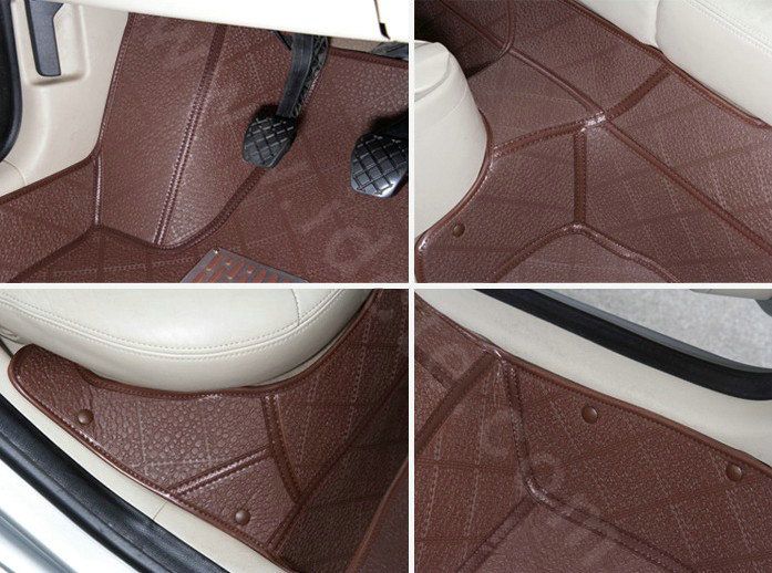 PU XPE Custom Automobile Carpet Car Floor Mats Set For VW Volkswagen Passat 5pcs Sets - Brown