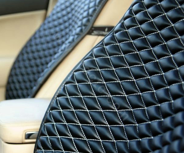 Best Universal Genuine Sheepskin Car Seat Cover Leather Wool Auto Cushion 4pcs Sets - Black