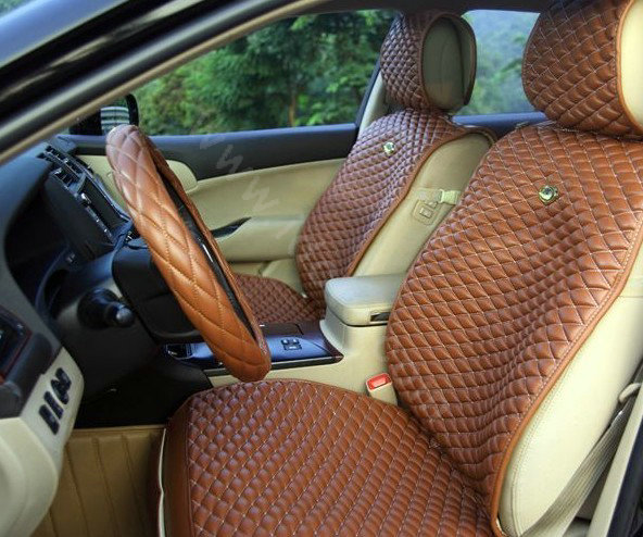 Best Universal Genuine Sheepskin Car Seat Cover Leather Wool Auto Cushion 4pcs Sets - Yellow