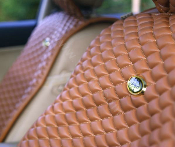 Best Universal Genuine Sheepskin Car Seat Cover Leather Wool Auto Cushion 4pcs Sets - Yellow