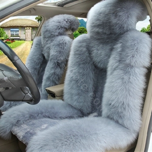 Universal Australia Genuine Sheepskin Car Seat Cover Sheep Wool Auto Cushion 4pcs Sets - Blue