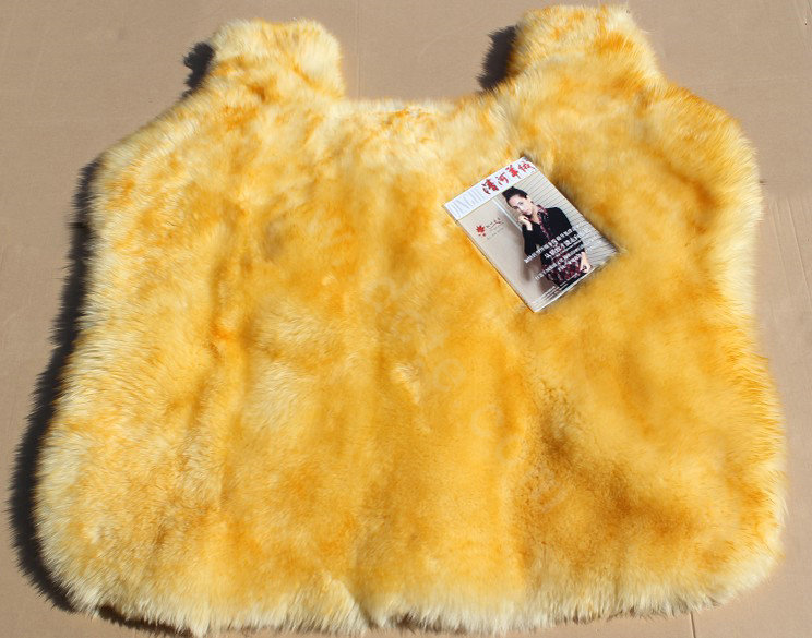 Universal Australia Real Sheepskin Car Seat Cover Sheep Wool Auto Cushion 4pcs Sets - Golden