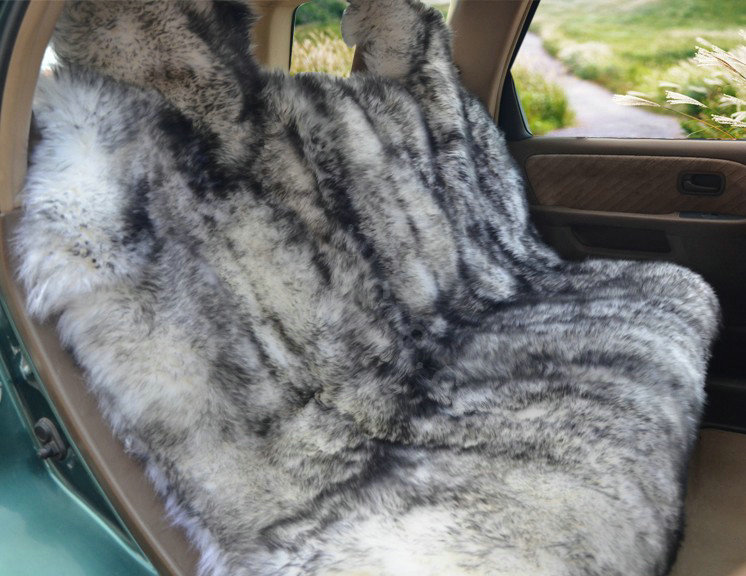 Universal Australia Real Sheepskin Car Seat Cover Sheep Wool Auto Cushion 4pcs Sets - Grey
