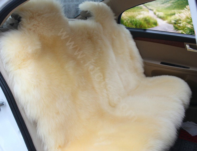 Universal Australia Real Sheepskin Car Seat Cover Sheep Wool Auto Cushion 4pcs Sets - White