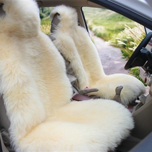 Universal Australia Real Sheepskin Car Seat Cover Sheep Wool Auto Cushion 4pcs Sets - White
