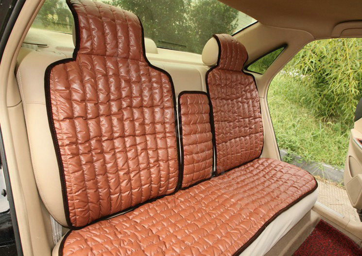 Universal Imitation Sheepskin Car Seat Cover Sheep Wool Leather Auto Cushion 8pcs Sets - Brown
