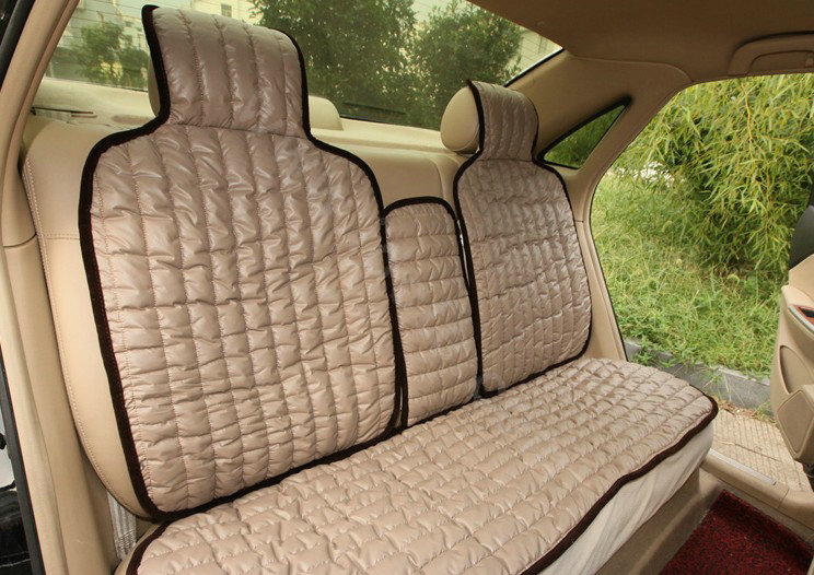 Universal Imitation Sheepskin Car Seat Cover Sheep Wool Leather Auto Cushion 8pcs Sets - Khaki