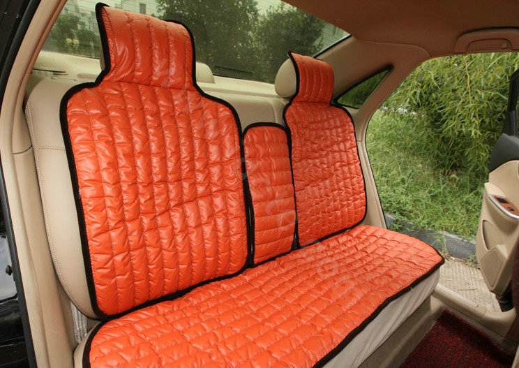 Universal Imitation Sheepskin Car Seat Cover Sheep Wool Leather Auto Cushion 8pcs Sets - Orange