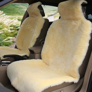 Universal KQ02 Australia Real Sheepskin Car Seat Cover Sheep Wool Auto Cushion 4pcs Sets - Beige