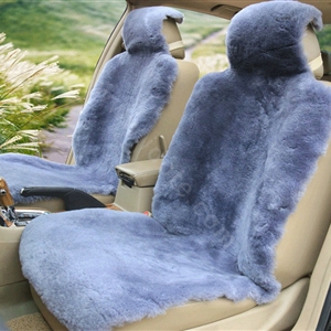 Universal KQ02 Australia Real Sheepskin Car Seat Cover Sheep Wool Auto Cushion 4pcs Sets - Blue