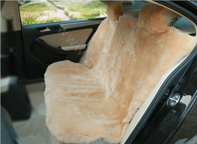 Universal KQ02 Australia Real Sheepskin Car Seat Cover Sheep Wool Auto Cushion 4pcs Sets - Cream