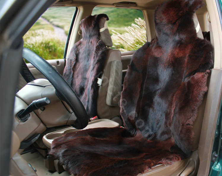 Universal KQ03 Australia Genuine Sheepskin Car Seat Cover Sheep Wool Auto Cushion 4pcs Sets - Black