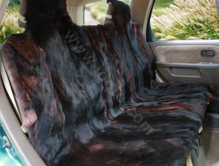 Universal KQ03 Australia Genuine Sheepskin Car Seat Cover Sheep Wool Auto Cushion 4pcs Sets - Black