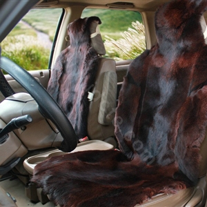 Universal KQ03 Australia Genuine Sheepskin Car Seat Cover Sheep Wool Auto Cushion 4pcs Sets - Black