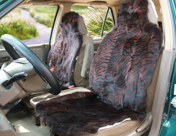 Universal KQ03 Australia Genuine Sheepskin Car Seat Cover Sheep Wool Auto Cushion 4pcs Sets - Coffee