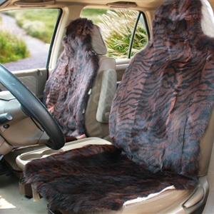 Universal KQ03 Australia Genuine Sheepskin Car Seat Cover Sheep Wool Auto Cushion 4pcs Sets - Coffee