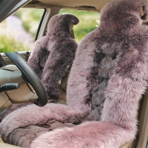 Universal KQ04 Australia Genuine Sheepskin Car Seat Cover Sheep Wool Auto Cushion 4pcs Sets - Purple
