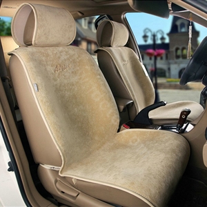 Universal Summer Ice Velvet Plush Car Seat Cover Auto Cushion 11pcs Sets - Beige