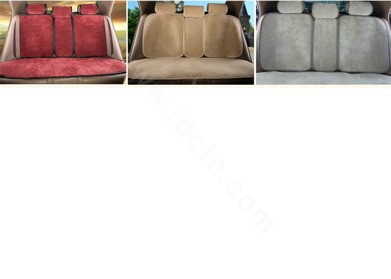Universal Summer Ice Velvet Plush Car Seat Cover Auto Cushion 11pcs Sets - Grey