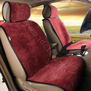 Universal Summer Ice Velvet Plush Car Seat Cover Auto Cushion 11pcs Sets - Red