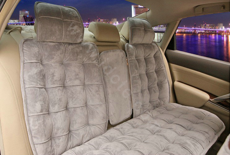 Universal Winter Velvet Plush Car Seat Cover Auto Cushion 4pcs Sets - Grey