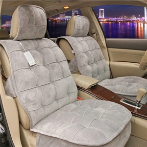 Universal Winter Velvet Plush Car Seat Cover Auto Cushion 4pcs Sets - Grey