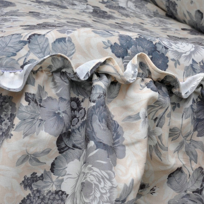 Universal Cotton Hawaiian Print flower Folds Auto Car Seat Cover 19pcs Sets - Grey