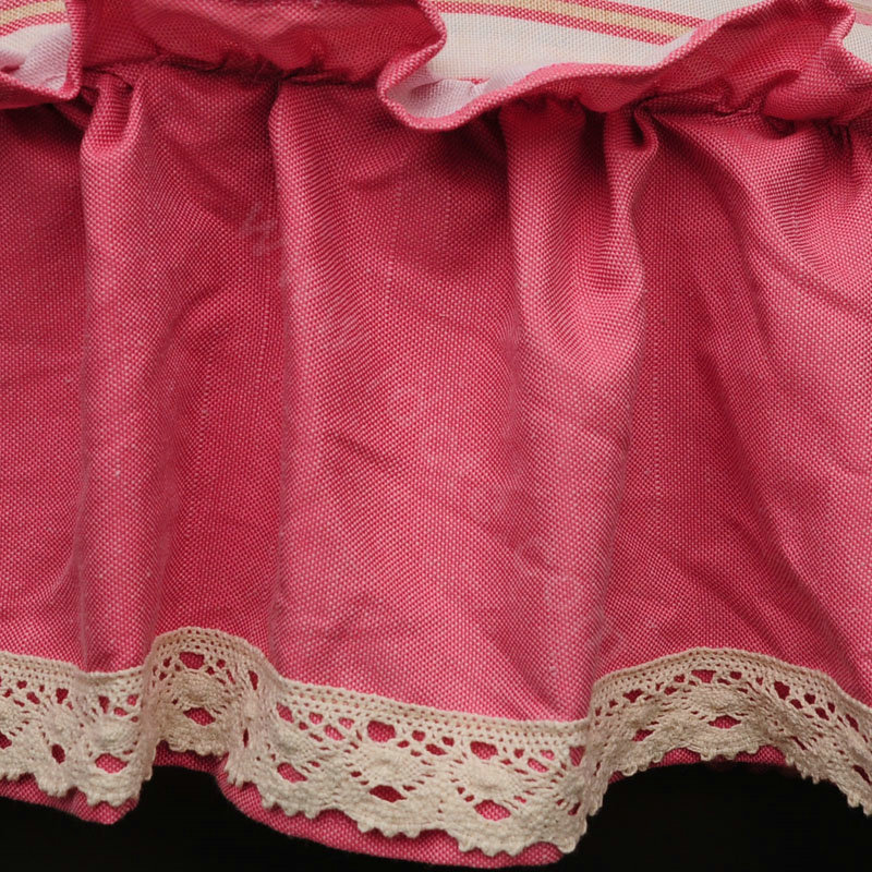 Universal Cotton Vertical flower Print lace Folds Auto Car Seat Cover 19pcs Sets - Pink