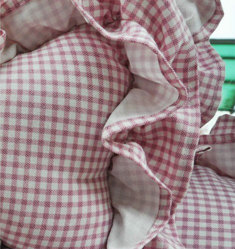 Universal Cotton flowered Print Plaid Folds Auto Car Seat Cover 19pcs Sets - Pink